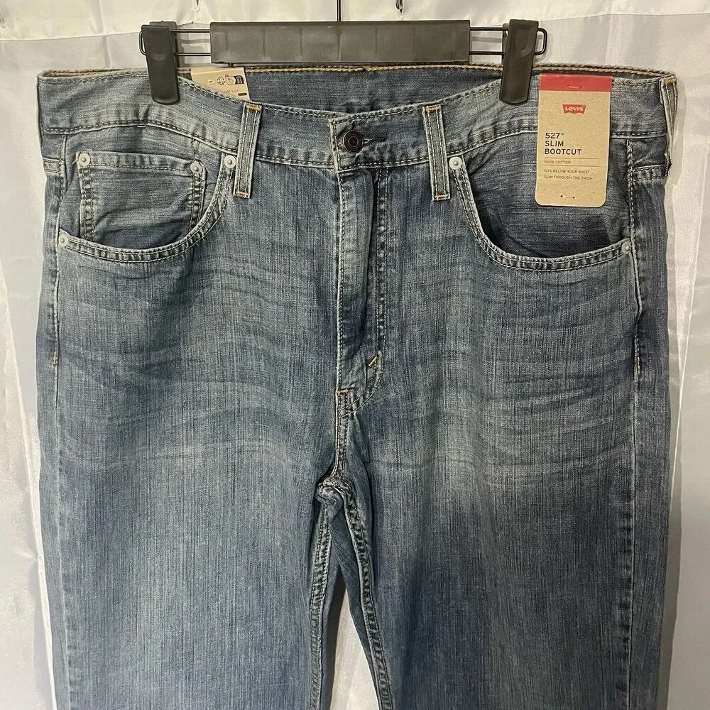 Levi's 527 Slim Fit Bootcut Jeans Men's 36x32 Blue Medium Wash Denim NEW